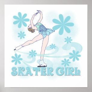 Póster Camisetas y regalos para Chicas de patinaje