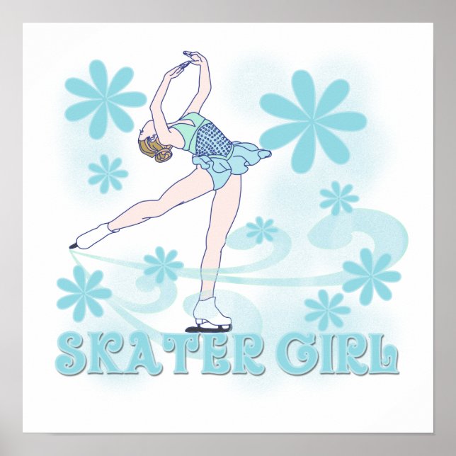 Póster Camisetas y regalos para Chicas de patinaje (Frente)