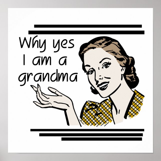 Póster Camisetas y regalos retros de la abuela (Frente)