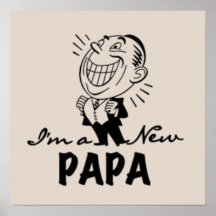 Póster Camisetas y regalos sonrientes de nuevo papá