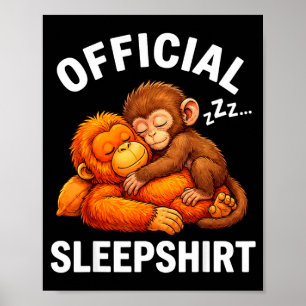 Póster Camisón animal mono de peluche lindo puñetazo abra