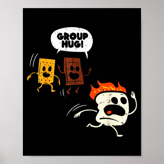 Póster Camng Group Hug Smores Funny Marshmallow Men Women (Frente)