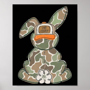 Póster Camo conejo de Pascua lindo conejo feliz Pascua Mu