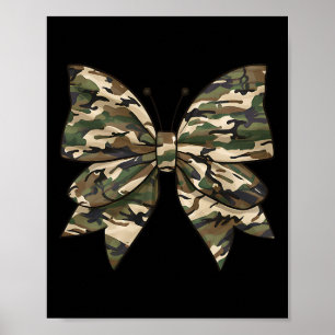 Póster Camo Coquette Bow Chicas de caza de pato Butterf
