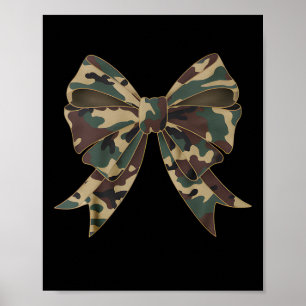 Póster Camo Coquette Bow Chicas de caza de pato niñas Hu