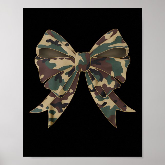 Póster Camo Coquette Bow Chicas de caza de pato niñas Hu (Frente)