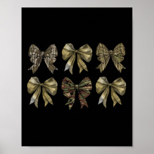 Póster Camo Coquette Bow Chicas de caza de pato niños