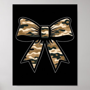 Póster Camo Coquette Bow Duck Hunt Duck Caza Mujeres Gir
