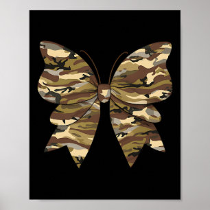 Póster Camo Coquette Bow Duck Hunting Women Cute Butterfl