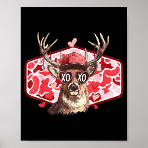 Póster Camo de caza de ciervos divertidos de San Valentín