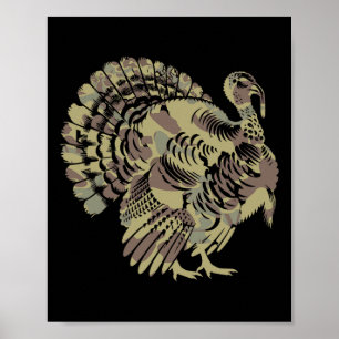 Póster Camo de la vieja escuela Turquía caza regalo de Ac