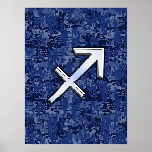 Póster Camo digital de la marina de Rótulo Zodiac Silver  (Frente)