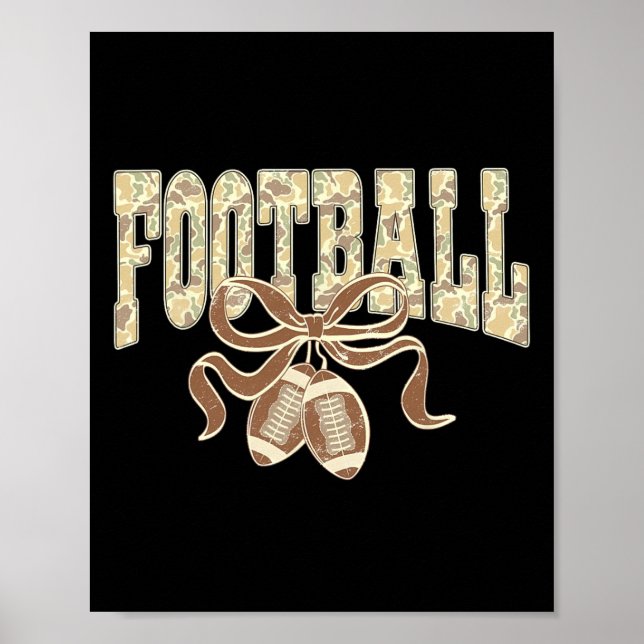 Póster Camo Footll Preppy Coquette Cherries Bow Women Gir (Frente)