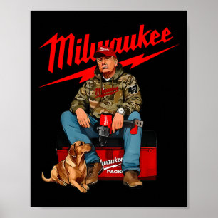 Póster Camo Hunting Season Hand Drill Perro Caza camiseta