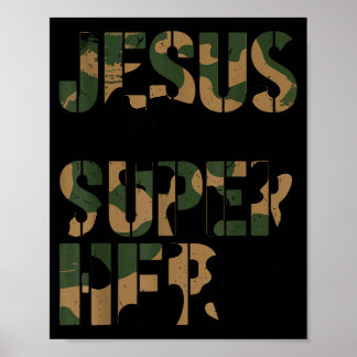 Póster Camo Jesus Is My Superhero Toddler Boys Camouflage