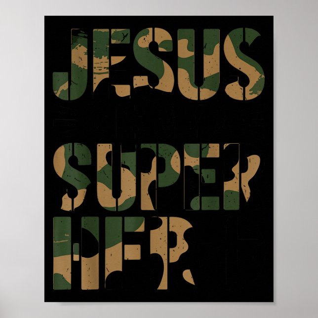 Póster Camo Jesus Is My Superhero Toddler Boys Camouflage (Frente)