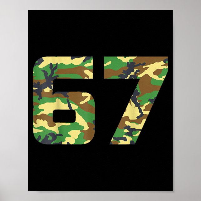 Póster Camo Number 6 7 Funny Meme Costume Six Seven Hunte (Frente)