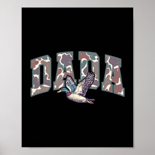 Póster Camo Retro Caza de Patos Dada Cumpleaños 1er Famil