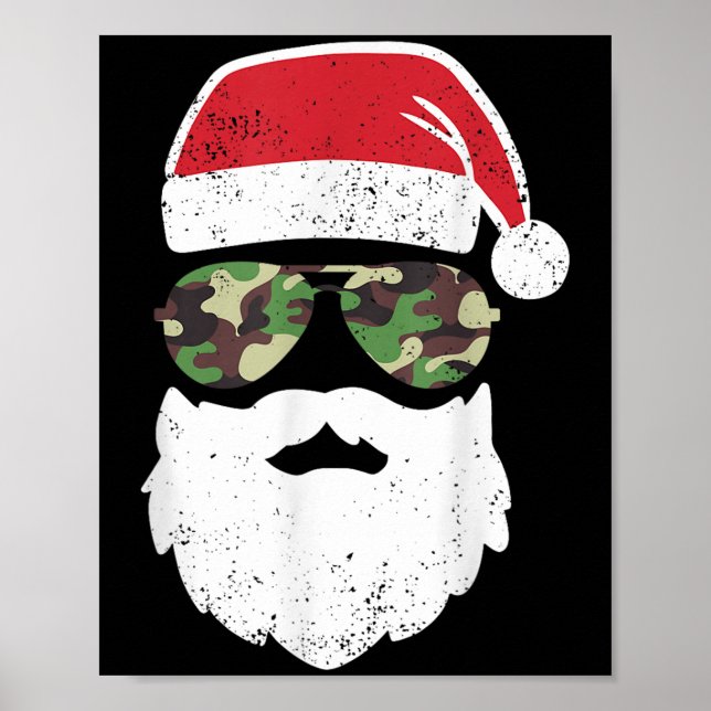 Póster Camo Santa Claus Sungles Navidades Camo (Frente)