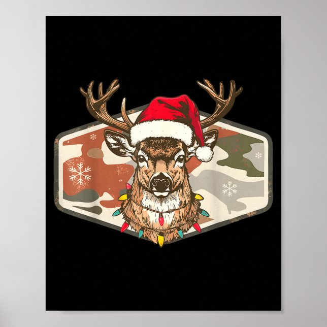 Póster Camo Southern Local Boy Christmas Deer Hunting Xma (Frente)