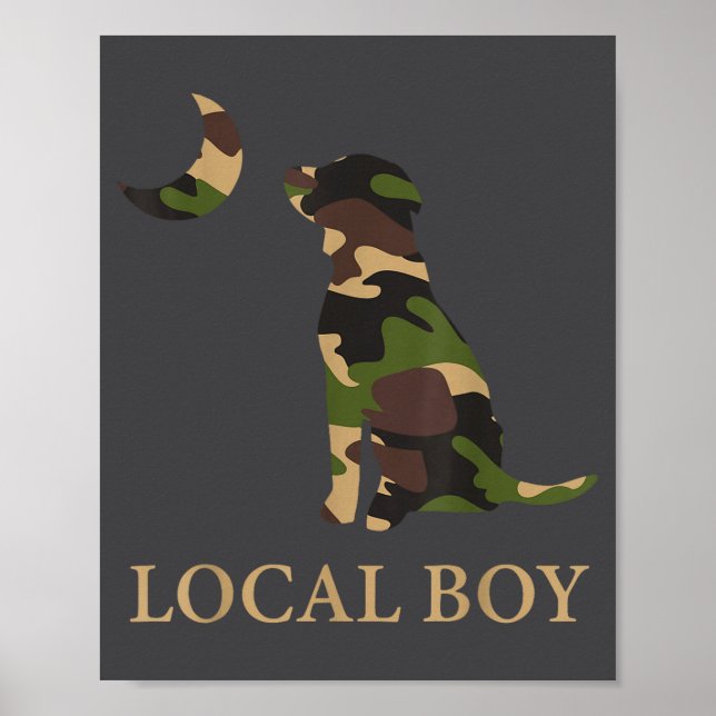 Póster Camo Southern Local Boy Duck Hunting Black Lab Out (Frente)