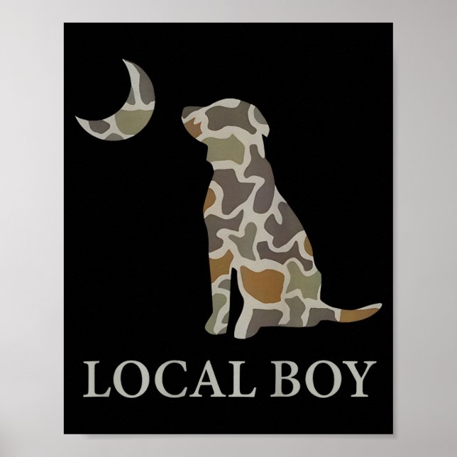 Póster Camo Southern Local Boy Duck Hunting Black Lab Out (Frente)