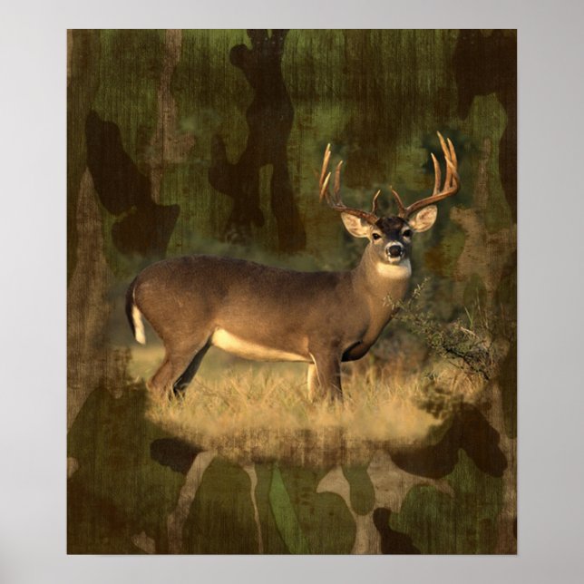 Póster Camoflage Grunge- Big Buck- Imprimir (Frente)