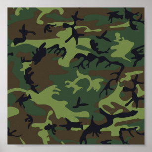 Póster Camouflage Green