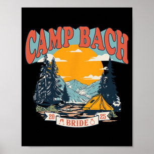 Póster Camp Bach Bride 2025 Retro Camping Bachelorette Pa