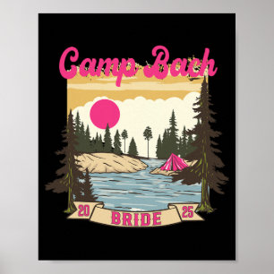 Póster Camp Bach Novia Dama de Honor Retro Camping Desped