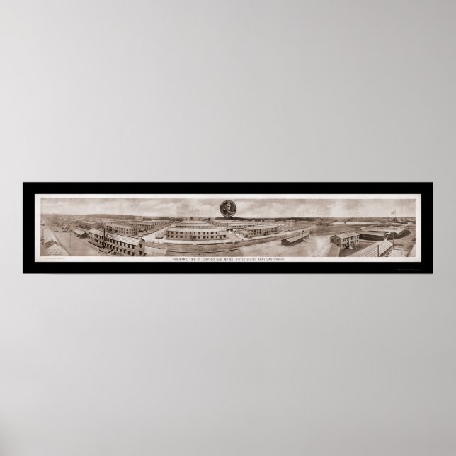 Póster Camp Dix, foto del ejército de NJ 1918 (Frente)