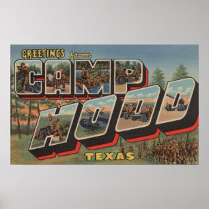 Póster Camp Hood, Texas - Escenas de letras grandes