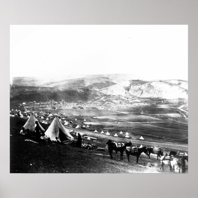 Póster Campamento aliado, Crimea, c.1855 (Frente)