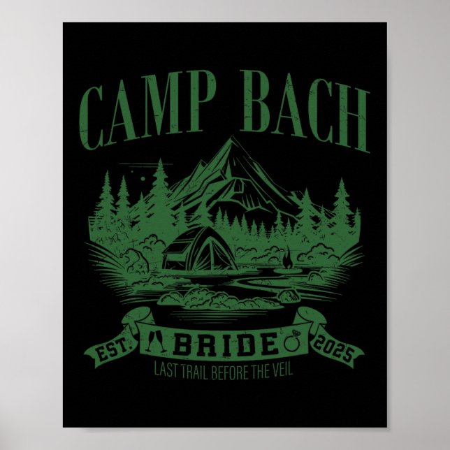 Póster Campamento Bach Bride Camping Bachelorette Party (Frente)
