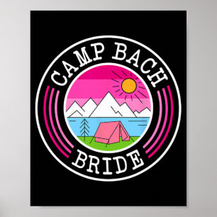 Póster Campamento Bach Novia Dama de Honor Camping Retro