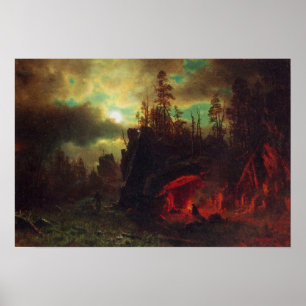 Póster Campamento de Albert Bierstadt-Trapper