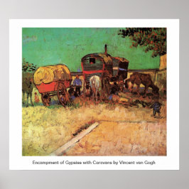 Póster Campamento de gitanos con caravanas