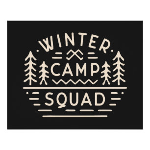 Póster Campamento de invierno camping escuadrón montañés 