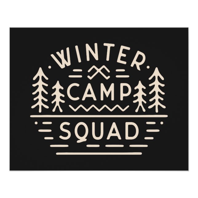 Póster Campamento de invierno camping escuadrón montañés  (Anverso)