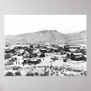 Póster CAMPAMENTO DE MINERÍA DE ORO CALIFORNIA en INVIERN