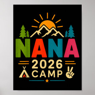 Póster Campamento de Nana 2026 divertido viaje de camping