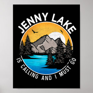 Póster Campamento de pesca en barco - Lago Lakeview Jenny