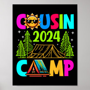 Póster Campamento de Primos 2024 Camping de verano para f