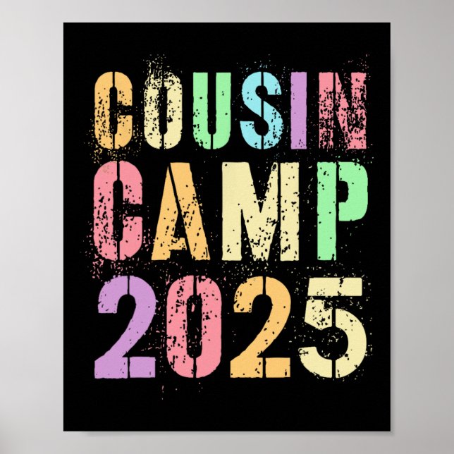 Póster Campamento de Primos 2025 Camping de verano para f (Frente)