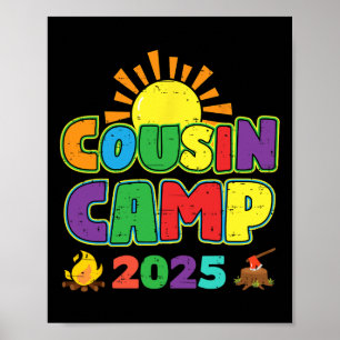 Póster Campamento de Primos 2025 Camping de verano para f