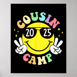 Póster Campamento de primos 2025 Camping Fogata Vacacione
