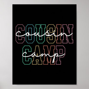 Póster Campamento de primos 2025 Camping Fogata Vacacione