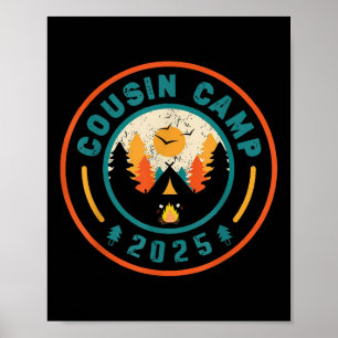 Póster Campamento de primos 2025 Equipo de acampada Fogat