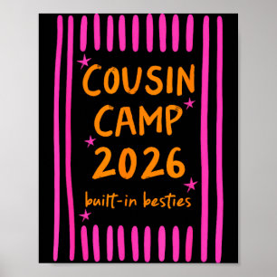 Póster Campamento de primos 2026 amigas incorporadas foga