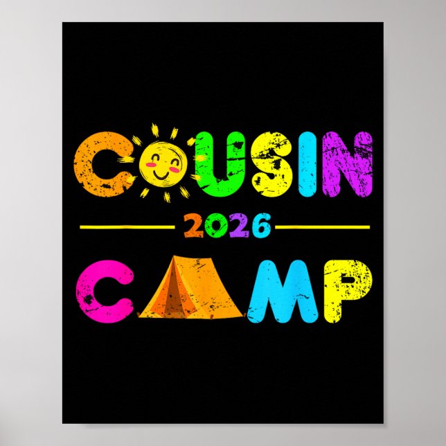 Póster Campamento de primos 2026 camping fogata vacacione (Frente)